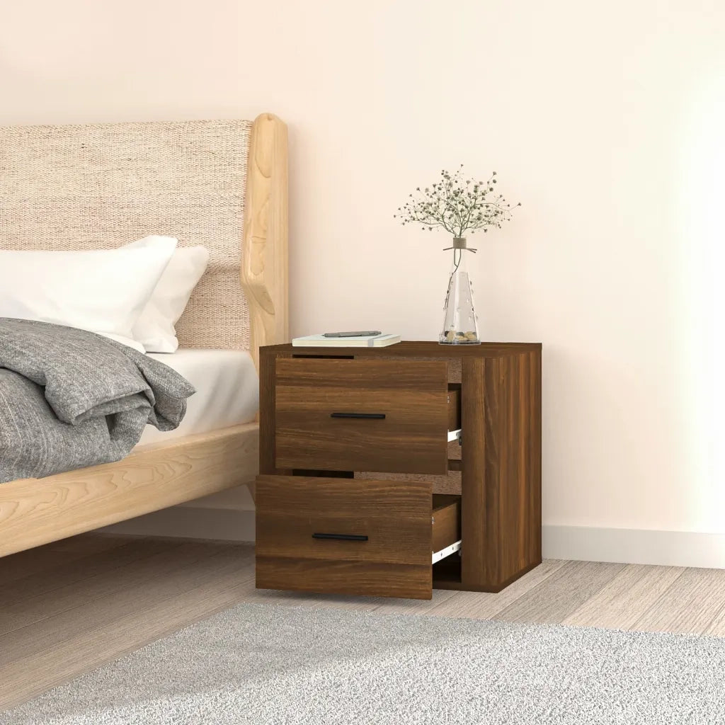 Comodino a Muro Rovere Marrone 50x36x47 cm 816863