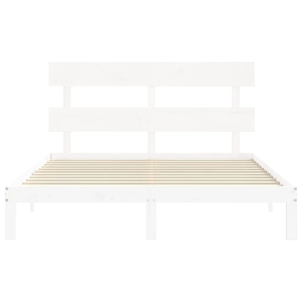 Giroletto senza Materasso Bianco 160x200 cm Legno Massello Pino 3193542