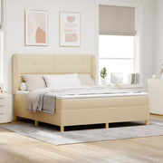 Letto a anche con materasso in crema, 180x200 cm tessuto