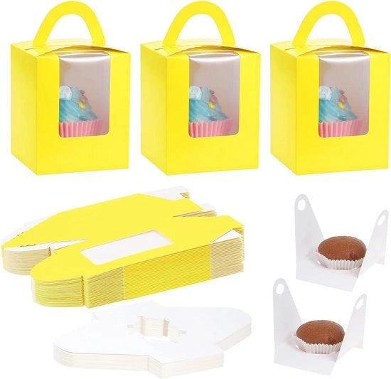 30 dozzine di cupcake individuali - scatole di panettiere in carta con finestra - supporto per cupcake per Natale e baby shower