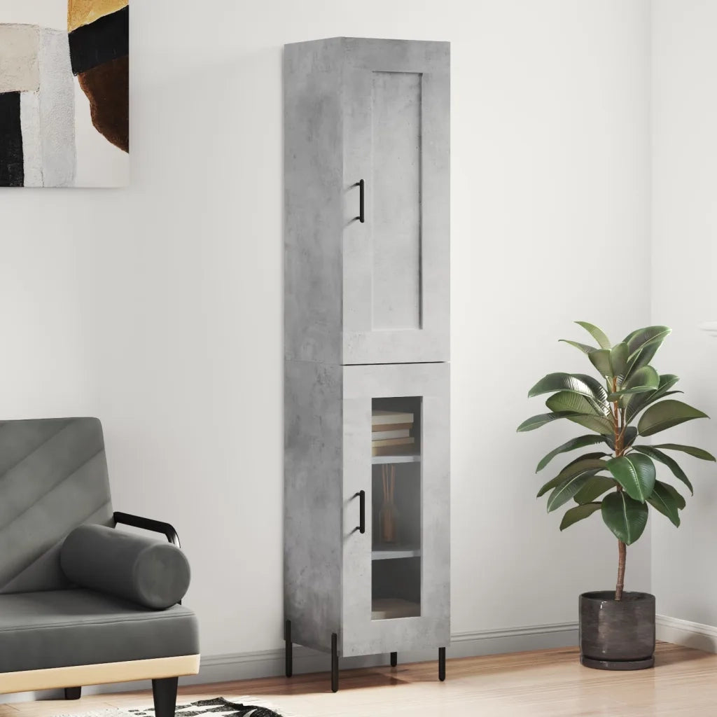Credenza Grigio Cemento 34,5x34x180 cm in Legno Multistrato 3200397