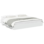 Letto matrimoniale | Letto per adulti | Giroletto con Cassetti Bianco 180x200 cm in Legno Multistrato
