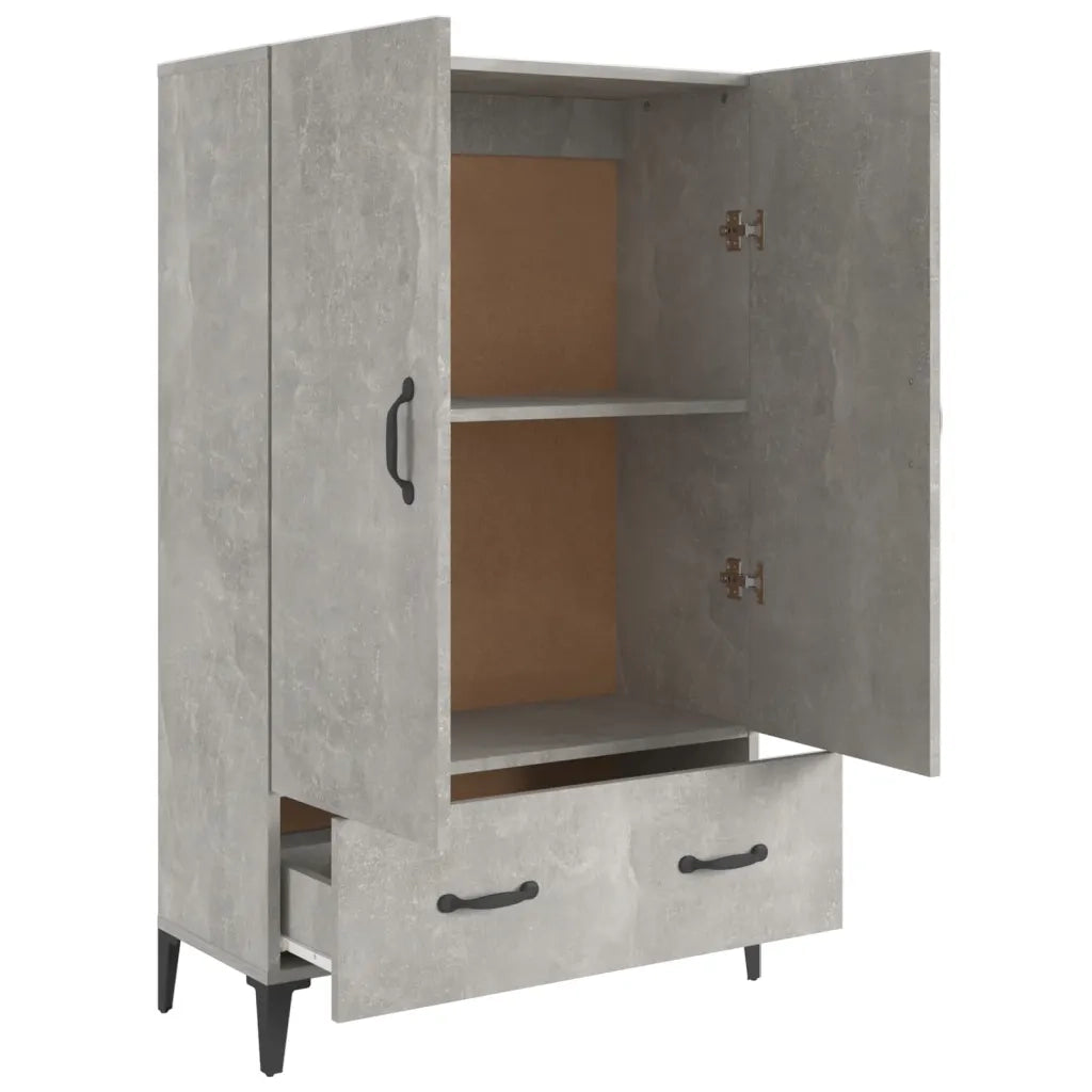 Credenza Grigio Cemento 70x31x115 cm in Legno Multistrato 812541