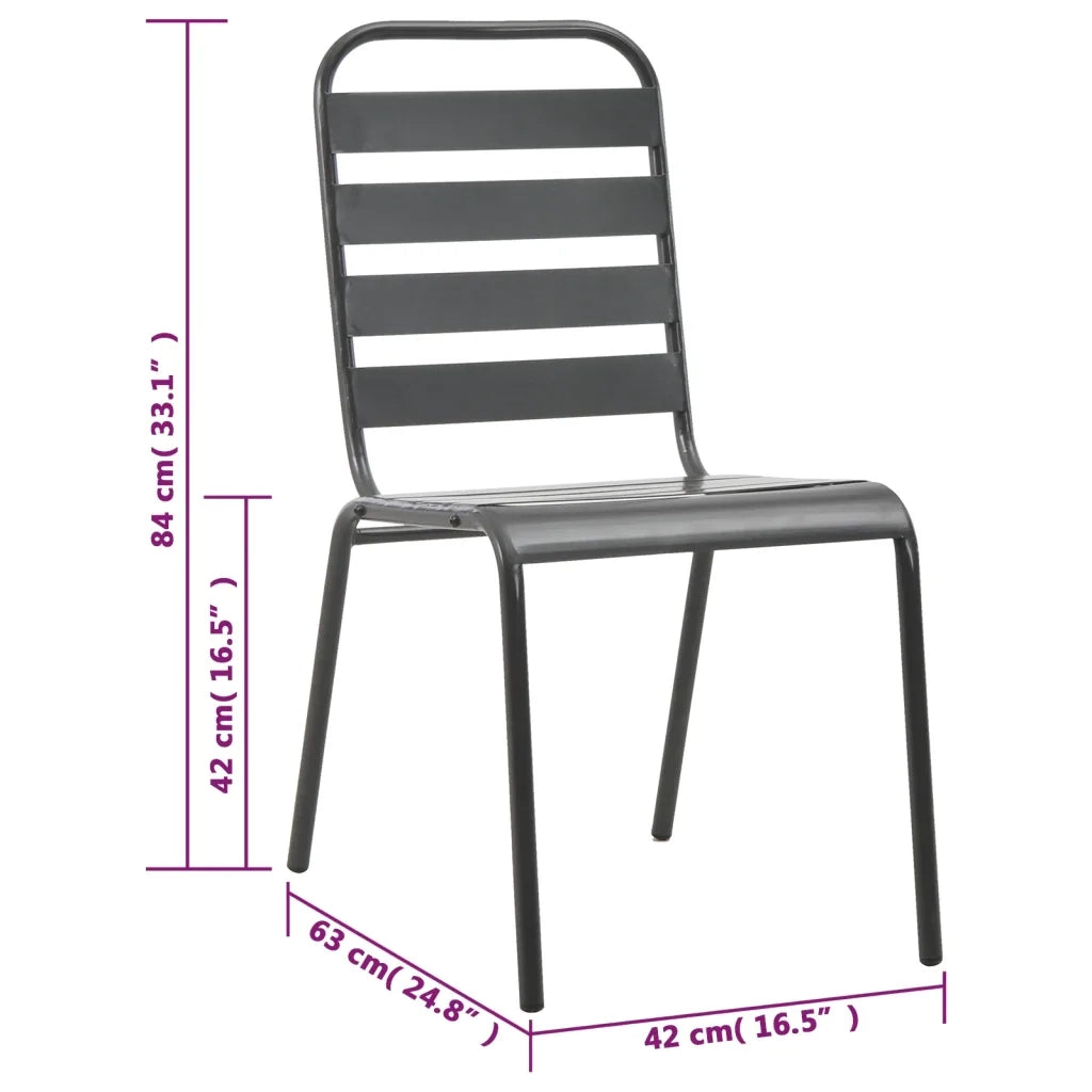 Set da Pranzo da Giardino 7 pz in Acciaio Grigio Scuro cod mxl 73530