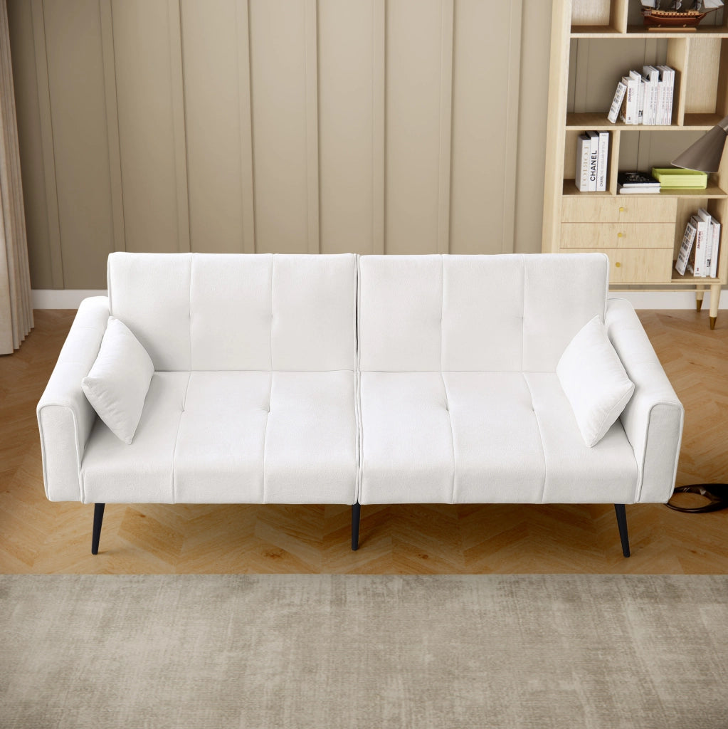 Divano letto 175x71x71 cm facile da montare in tessuto beige