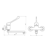 Miscelatore lavello parete leva clinica completo