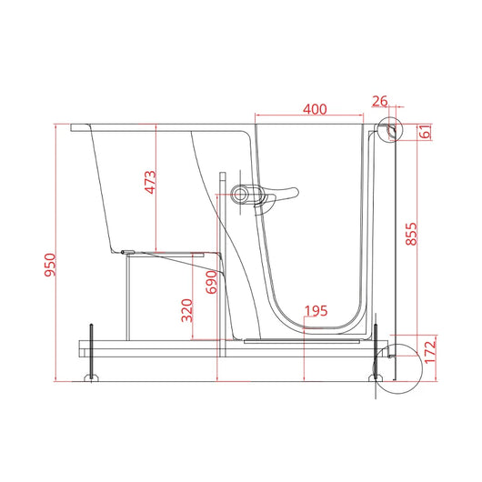 Vasca Oasi con Porta a Destra e Seduta - Goman
