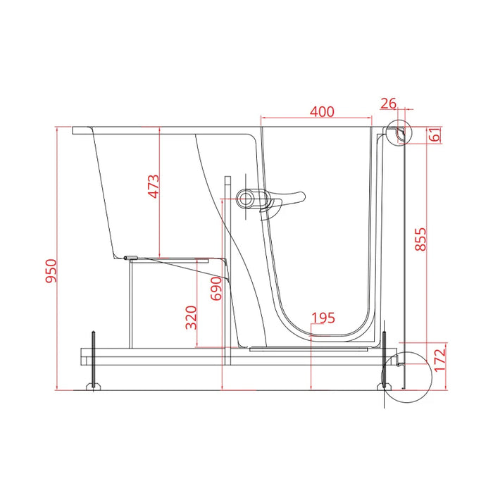 Vasca Oasi con Porta a Destra e Seduta - Goman