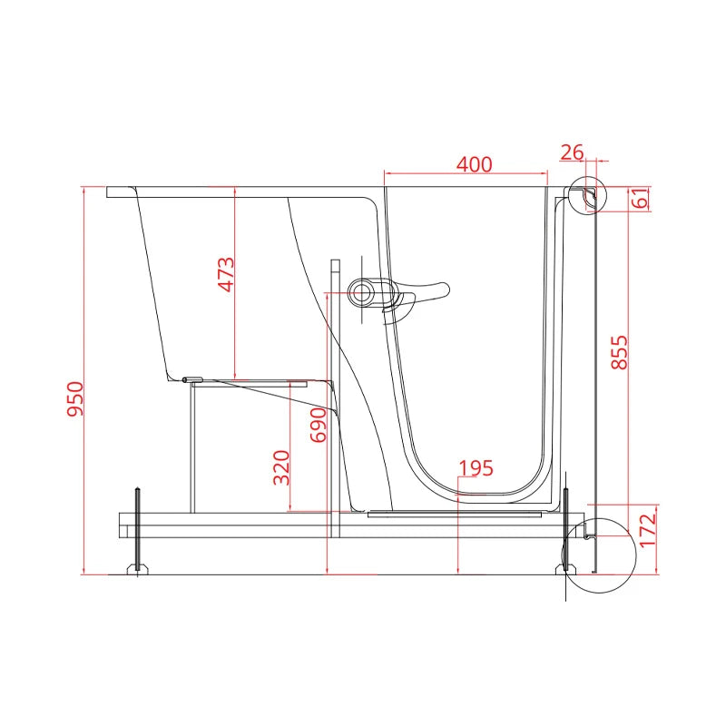 Vasca Oasi con Porta a Destra e Seduta - Goman