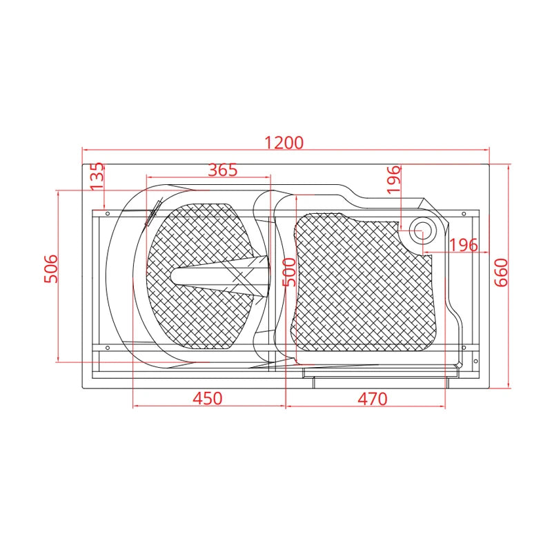 Vasca Oasi con Porta a Destra e Seduta - Goman