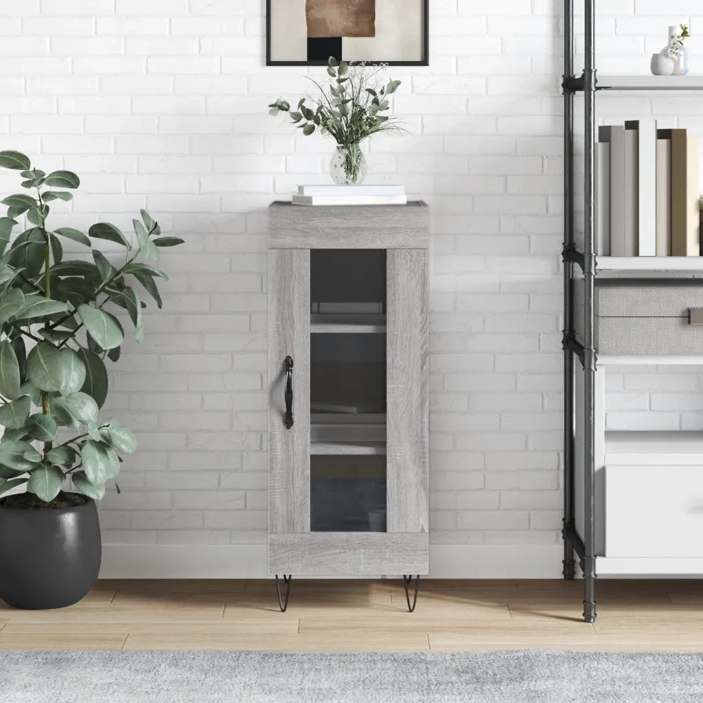 Credenza | Madia | Buffet da pranzo | Armadio da pranzo Grigio Sonoma 34,5x34x90 cm in Legno Multistrato