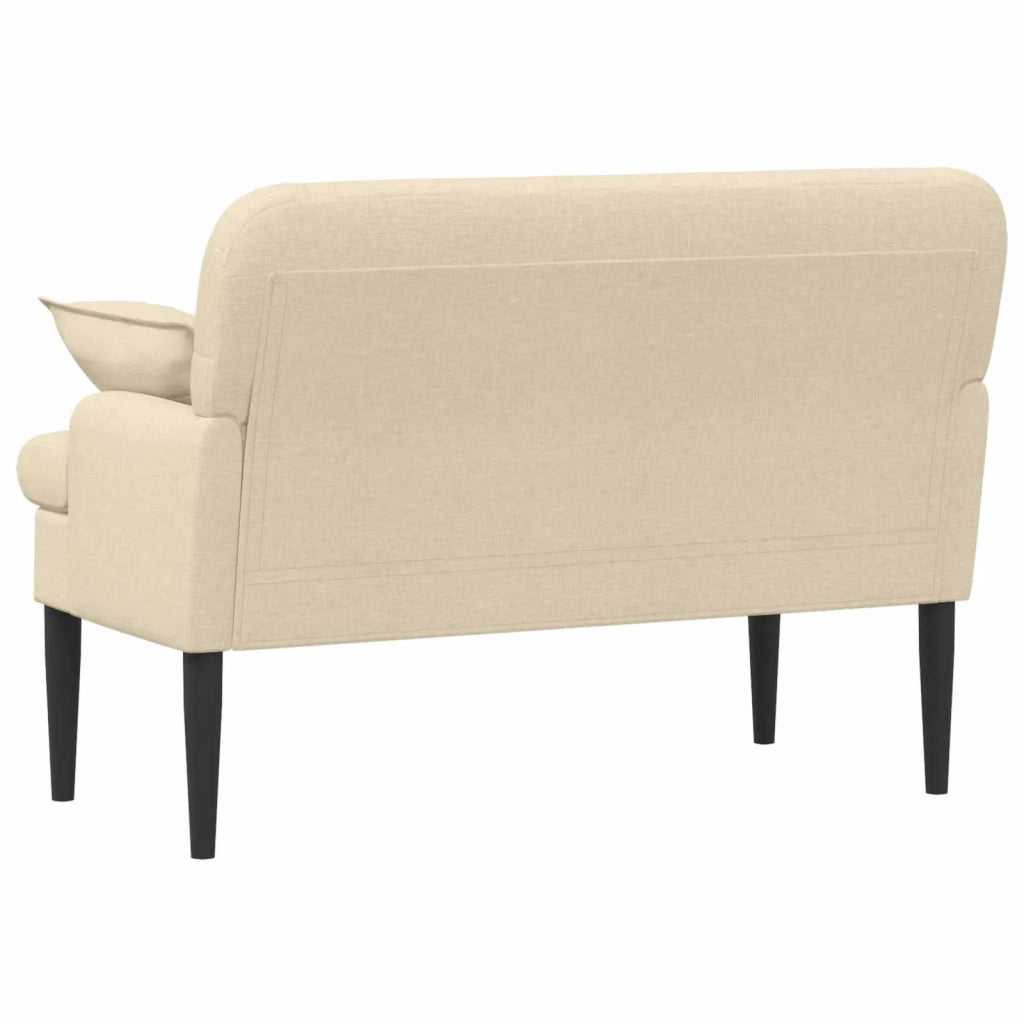 Loveseat con bottoni imbottiti Crema 111 x 68 x 80 cm Tessuto 42041803