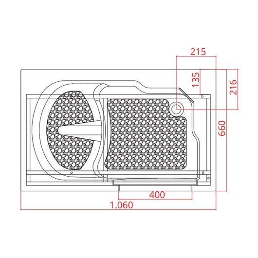 Vasca Oasi con Porta a Destra e Seduta a Sinistra - Goman