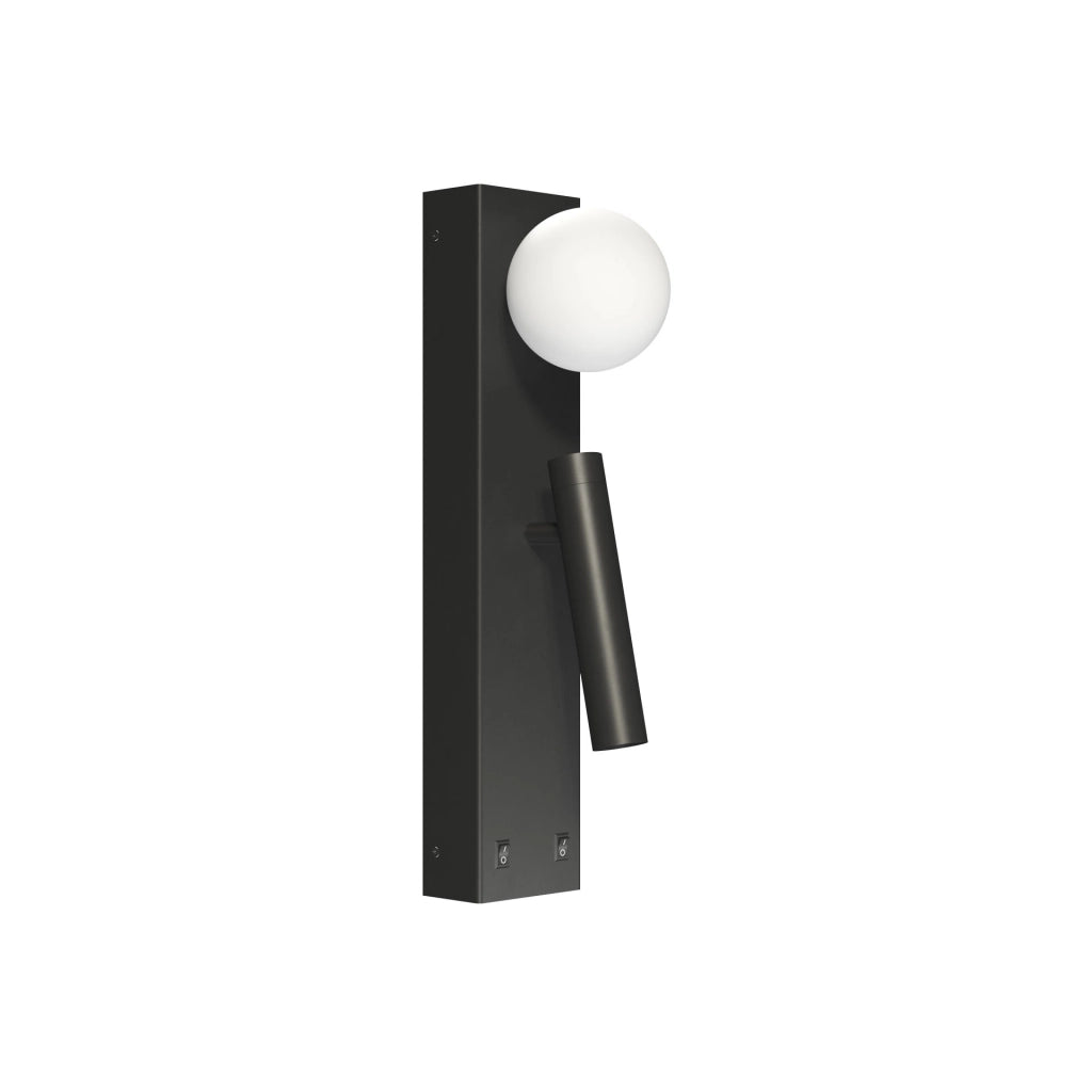 Sphere Alp Applique da Parete a LED Interni 20W 360 Gradi 3000K Bianco Caldo Faretto Orientabile d'Accento Colore Nero Opaco Design Sferico Elegante
