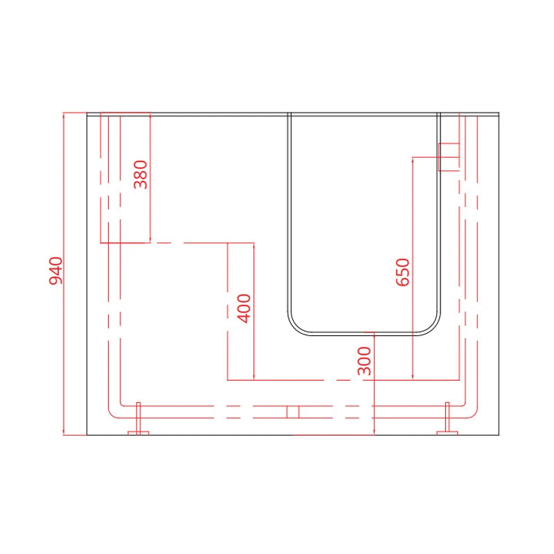 Vasca Erika con porta a destra e seduta a sinistra - Goman