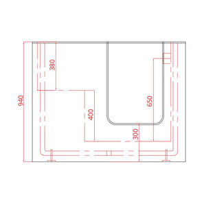 Vasca Erika con porta a destra e seduta a sinistra - Goman