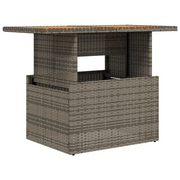 Tavolo Giardino | Tavolino da esterno Grigio 100x55x73 cm Polyrattan e Legno Acacia