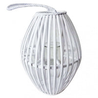 Lanterna Violette in Vimini Bianco
