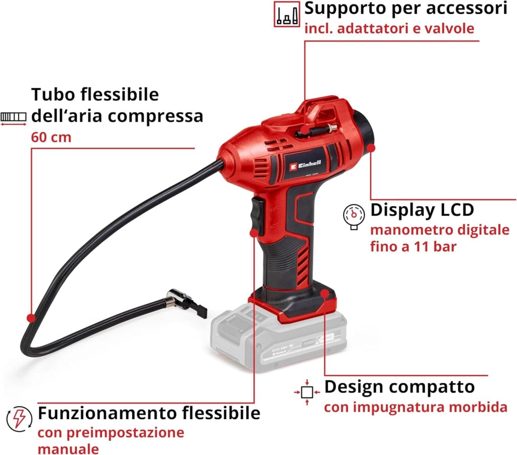 Compressore Portatile Batteria Cecc 18LI Einhell Volt 18 Xchange Solo Corpo