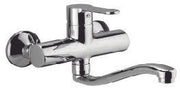 Miscelatore Lavello a Muro serie Blu con canna tubo serpente  cromato