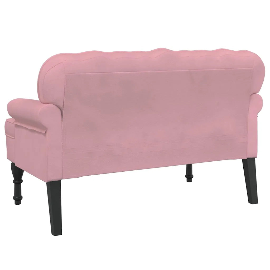 Panca con Schienale Rosa 119,5x64,5x75 cm in Velluto CFW5606044