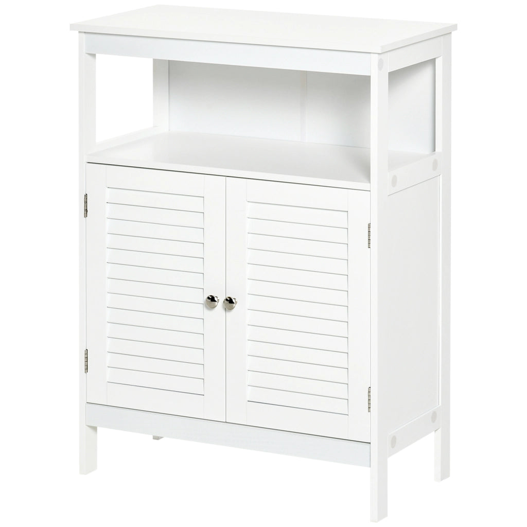 Armadietto Bagno con 2 Ante e Ripiano Aperto ¨C Minimal ¨C Bianco 60x30x81.6 cm