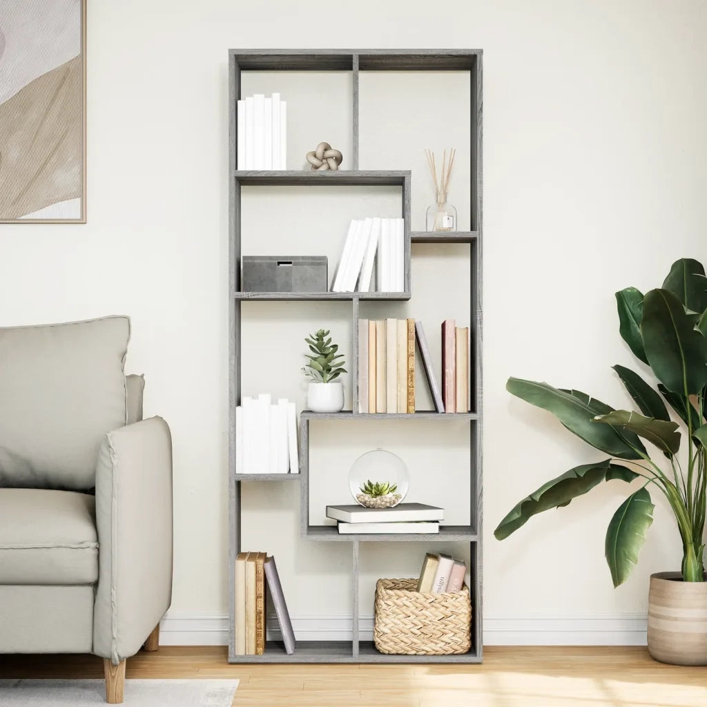 Libreria Divisorio Grigio Sonoma 67x25x161,5 cm in Truciolato 858080