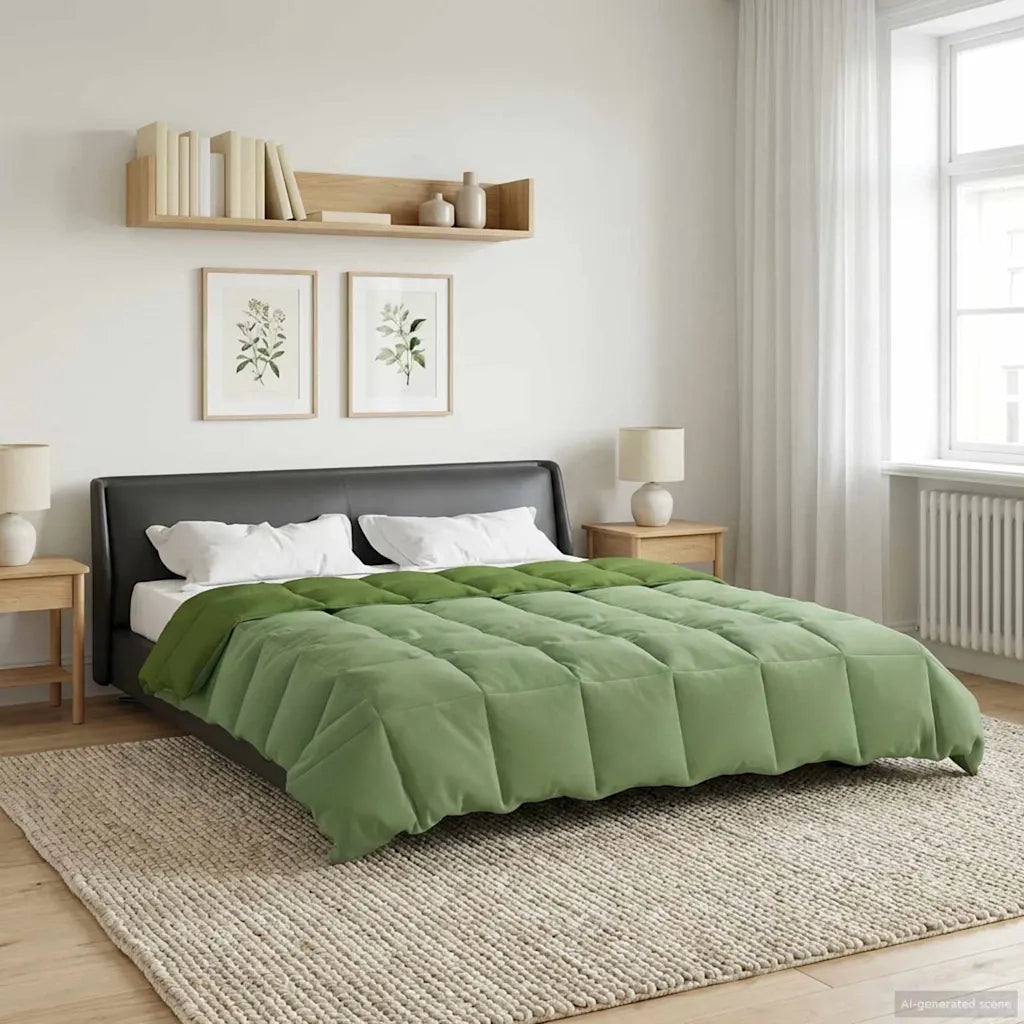 Duvet Estivo Trapuntato Verde 200 x 220 cm Microfibra 42025961