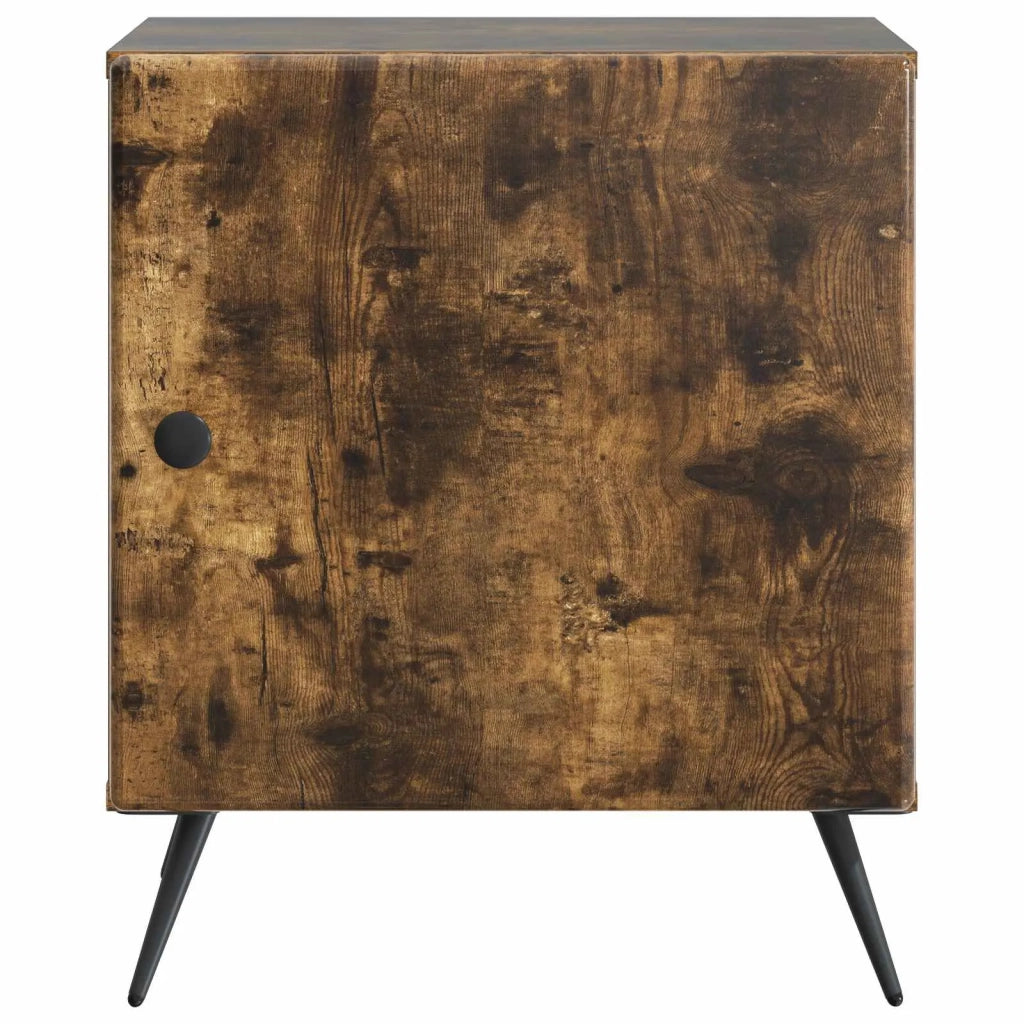 Comodino | Armadio da Notte | Mobiletto da notte Rovere Fumo 43 x 34,5 x 50 cm