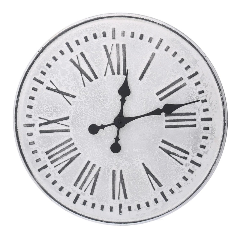 Orologio metallo bianco nero cm ø48x4,5