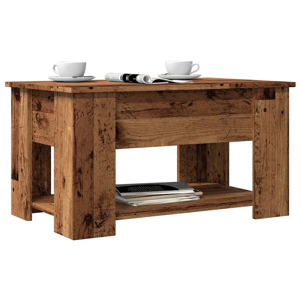 Tavolino da Salotto-Tavolino da soggiorno-Tavolo Legno Antico 79x49x41 cm Legno Multistrato
