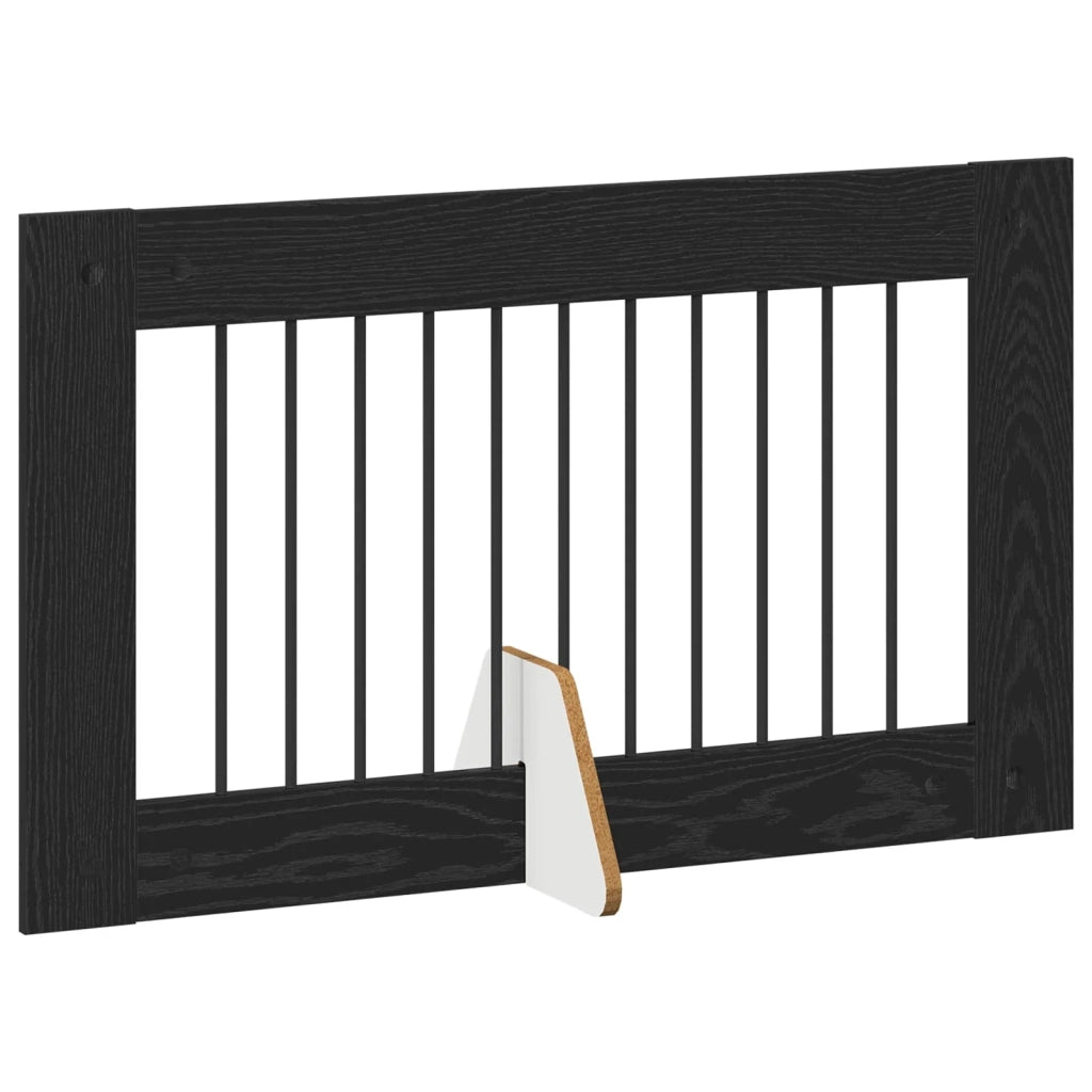 Cancello per cani con supporti 4 pz Rovere Nero 100 x 60 cm CFW6725593