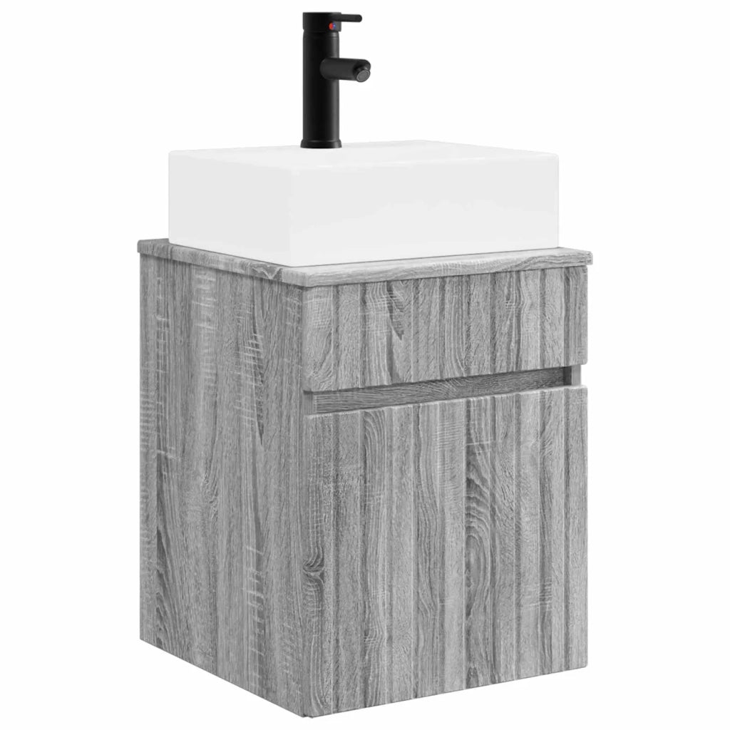 Mobile Lavabo da Parete Sonoma grigio 39 x 41 x 62,5 cm 890578