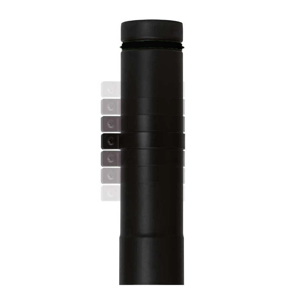 Tubo nero stufa pellet smaltato giunto scomparsa telescopico DN 80 canna fumaria 600 CE Made in Italy