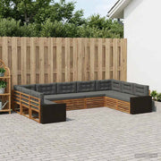 Set di divani da esterno 9 pz Naturale e Antracite 3383845
