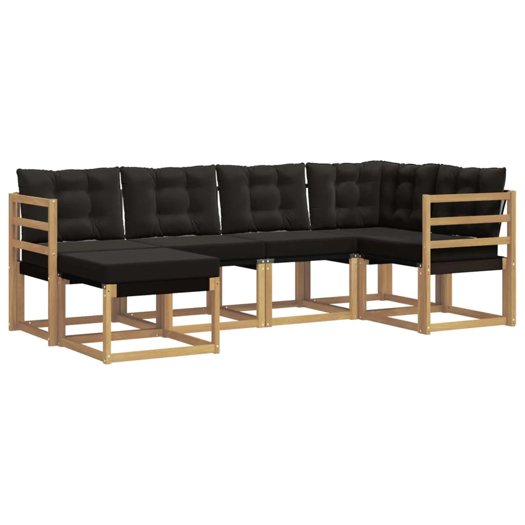 Set di divani da esterno 6 pz Bianco e Nero 3389634