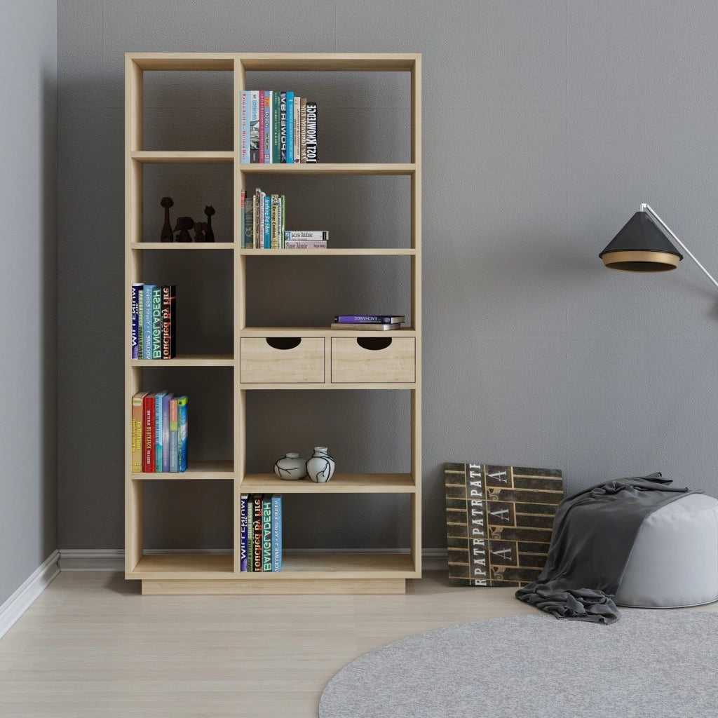 Biblioteca Imer, Libreria 8 Ripiani, 80x25x189h cm Marrone Rovere