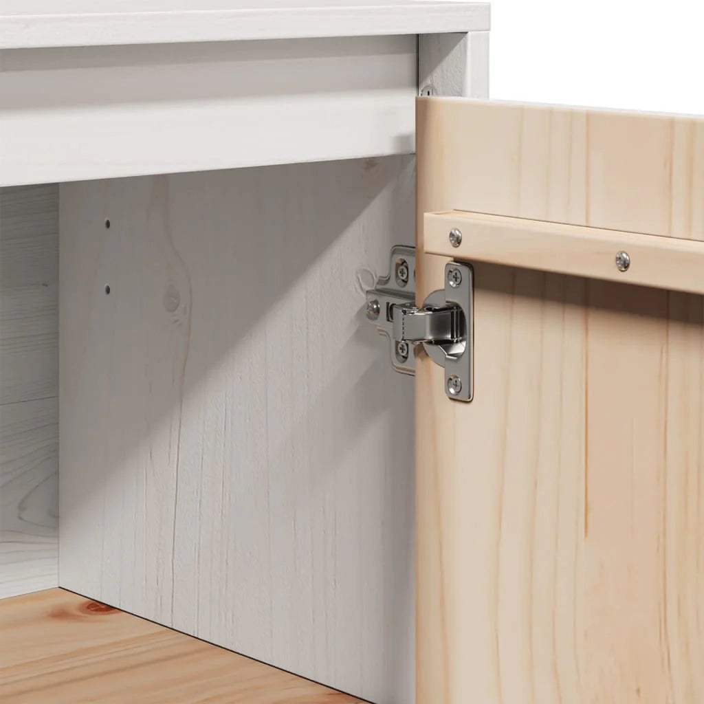 Buffet credenza cassettiera armadio mobile contenitore organizer per cucina soggiorno salotto 60 x 34 x 75 cm legno massello di pino bianco 02_0030347