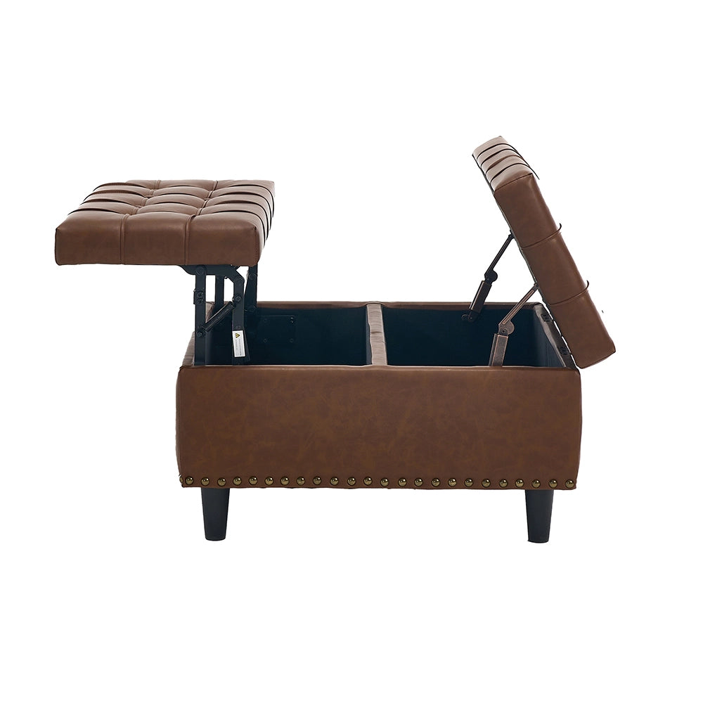 Panca-Xylo-Quadrata con spazio marrone PU salotto