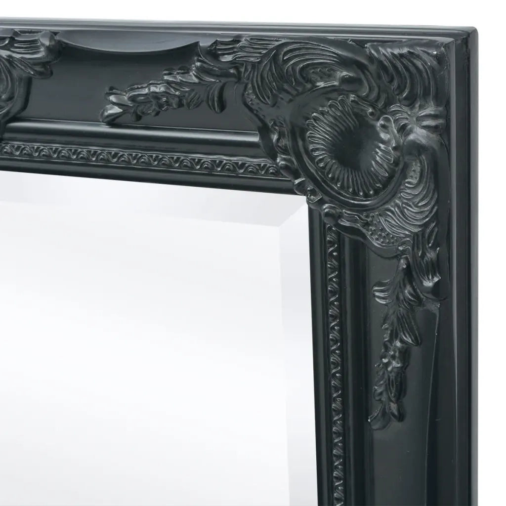 Specchio da Parete Stile Barocco-Specchio a Muro-Specchio Decorativo 100x50 cm Nero
