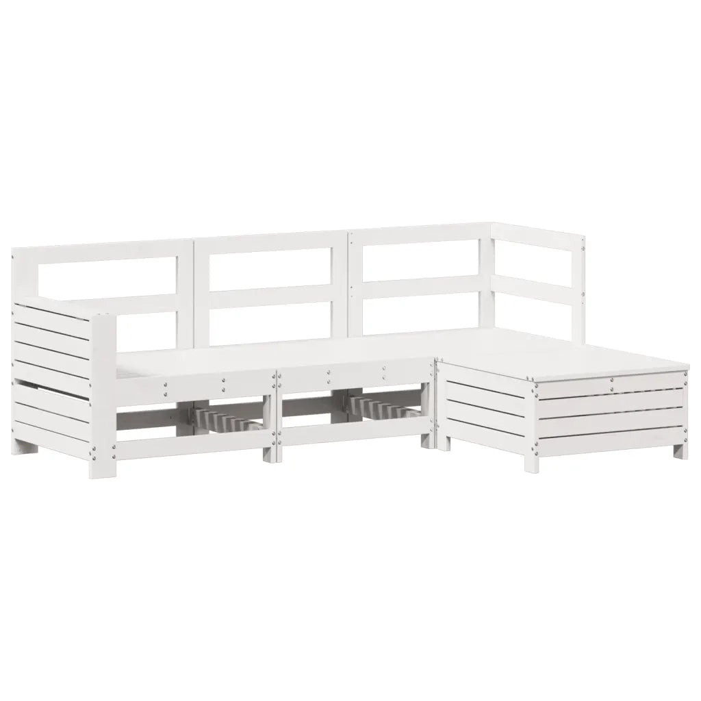 Set Salotto da Giardino 4 pz Bianco in Legno Massello di Pinocod mxl 92824
