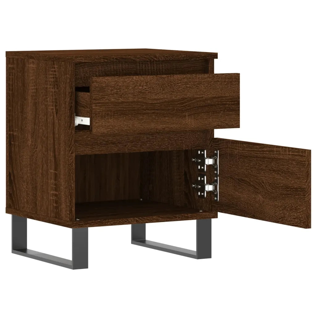 Comodini 2pz Rovere Marrone 40x35x50 cm in Legno Multistrato 830699