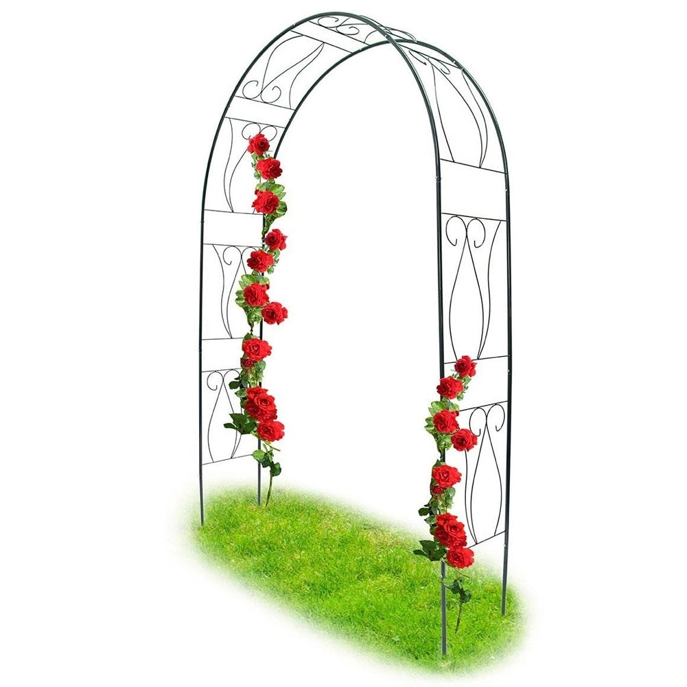 Arco in Ferro da Giardino per Piante Rampicanti Decorazione Terrazzo 153x233 cm