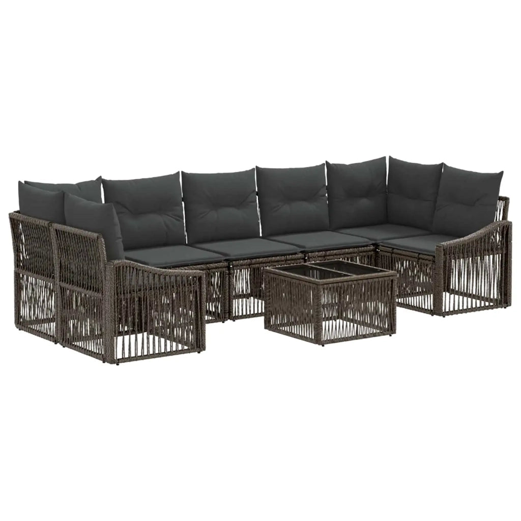 Set Divano da Giardino 8 pz Grigio polyrattan 3435947