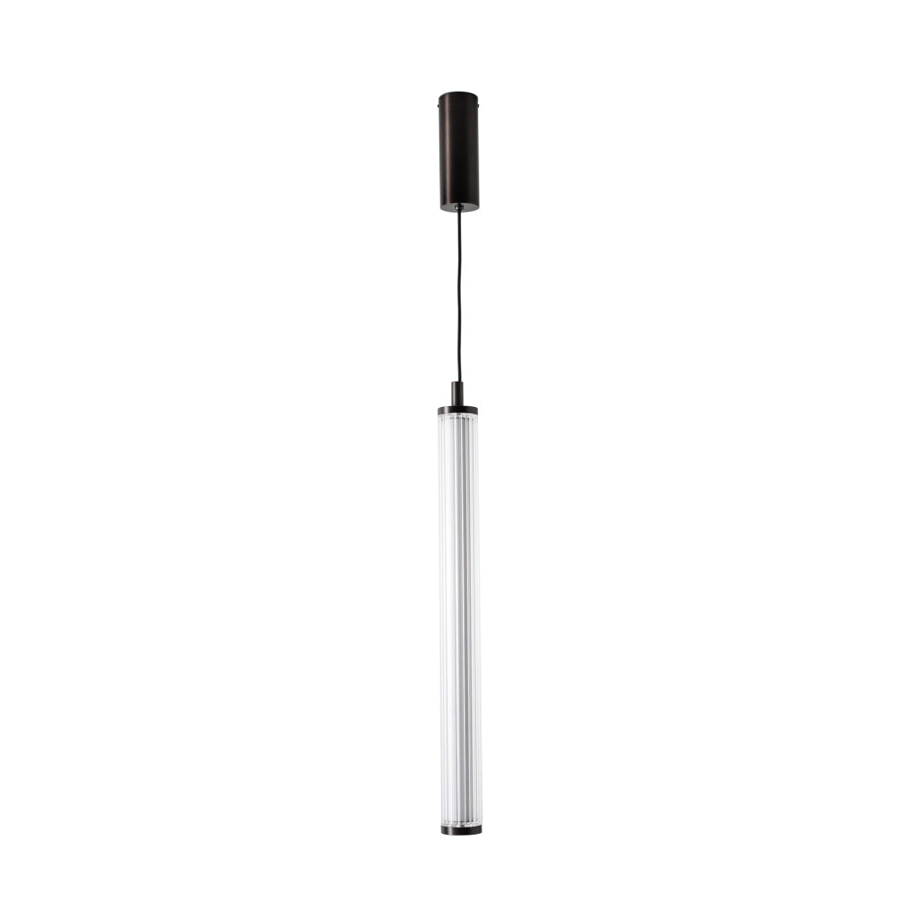Lampada sospesa COMO titanio vetro rigato LED 26W Zuma Line
