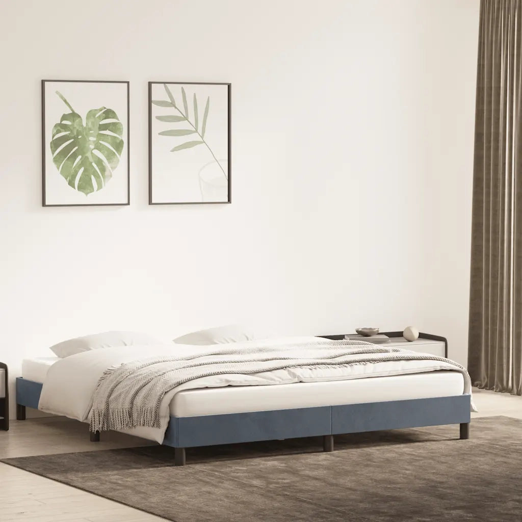 vidaXL Giroletto senza Materasso Grigio Scuro 200x210 cm Velluto