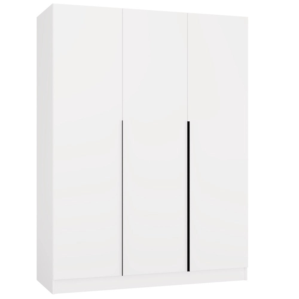 Armadio SENSO 3d 150 cm 3 ante nero maniglie per soggiorno camera da letto bianco guardaroba