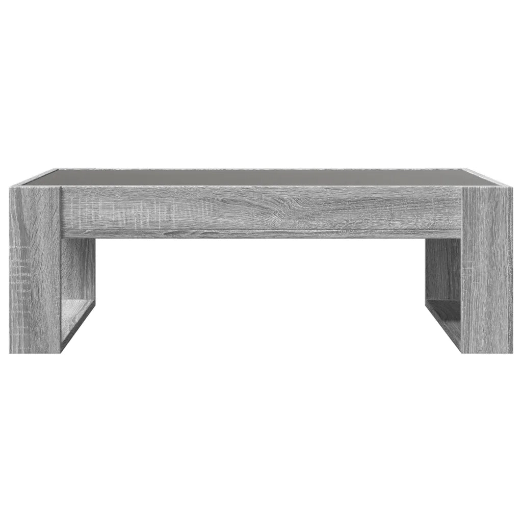 Tavolino da Salotto con LED Infinity Grigio Sonoma 90x53x30 cm