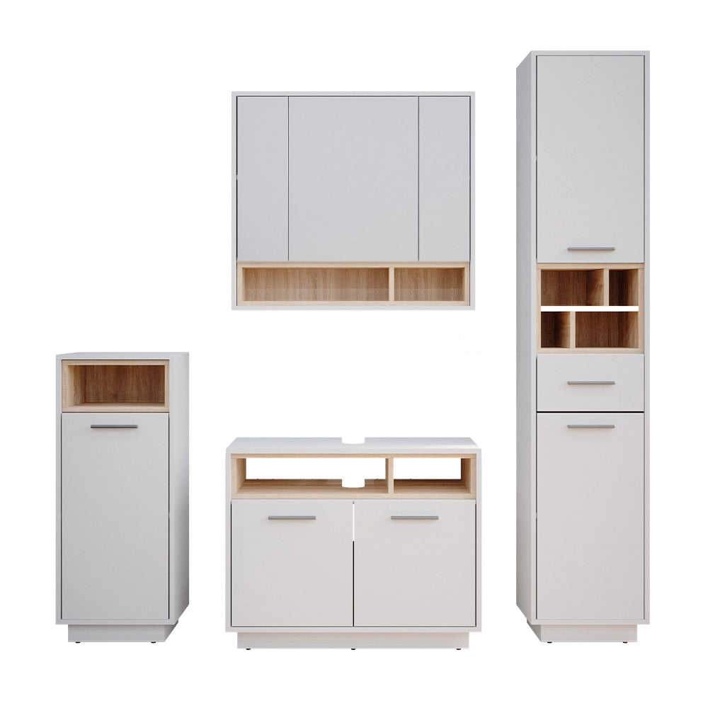 Vicco Set mobili bagno Bianco 4 parti