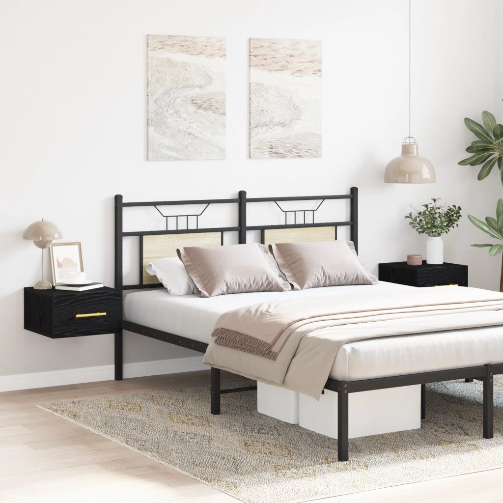 Comodini 2 pz da Muro Nero Rovere 35x35x20 cm